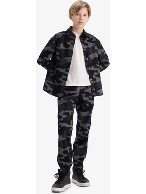 DeFacto Jogger Fit Kamuflaj Desenli Gabardin Pantolon Erkek Çocuk F1175A825AU