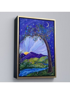 Pamuk's Design Altın Çerçeveli Tanielle Childers'ın Rüya Ağacı Sanatsal Reprodüksiyon Tablosu