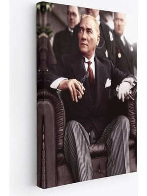 Pamuk's Design Atatürk Portre Tablosu Mustafa Kemal Atatürk Dikdörtgen Dekoratif Kanvas Tablo-Ch-58