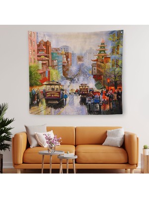 Aşağı California Sokak Gelen Nob Hill Thomas Duvar ÖRTÜSÜ-HALISI-5825