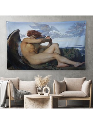 Alexandre Cabanel Fallen Angel's Eyes Kanvas Duvar Sanatı, Klasik Sanat Duvar ÖRTÜSÜ-HALISI-5385