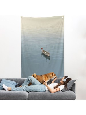 Pamuk's Design Göldeki Yalnız Adam Duvar ÖRTÜSÜ-7510