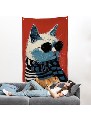 Pamuk's Design Cool Kedi Duvar ÖRTÜSÜ-7577