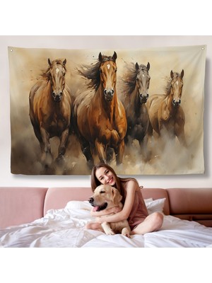 Pamuk's Design Koşan Atlar Duvar ÖRTÜSÜ-7244