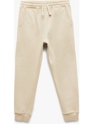Pamuklu Beli Bağcıklı Şardonlu Jogger Eşofman Altı