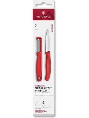 Victorinox 6.7111.21C1 Swiss Classic 2li Bıçak ve Soyacak Set, Kırmızı