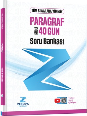Zeduva Yayınları Türkçe Saati 40 Gün Ritüel Paragraf Soru Bankası Üniversite Hazırlık TYT AYT KPSS