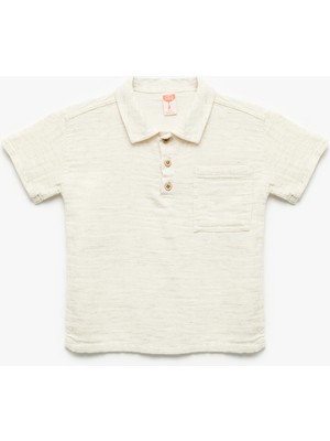 Düğmeli Cep Detaylı Kısa Kollu Polo Yaka Tişört