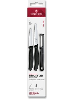 Victorinox 6.7113.33 Swiss Classic 3lü Bıçak ve Soyacak Set, Siyah