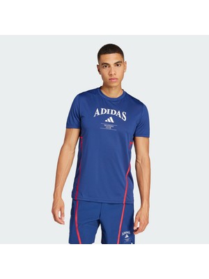 adidas Erkek  Mavi  T-shirt D4T HERITAGE TEE Mavi JI6353