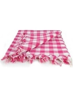 Royaleks Kareli Saçaklı Kırmızı Masa Piknik Sofra Örtüsü 165 x 170 cm
