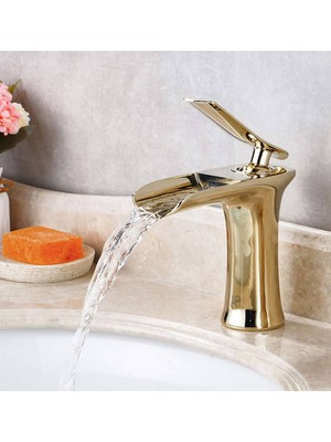 Fkn Şelale Lavabo Bataryası Pvd Gold