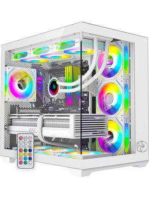 Gametech Prime V2 ARgb 7X120MM Fan 360MM Sıvı Soğutmalı ( Argb Fanlı ) Beyaz Bilgisayar Kasası
