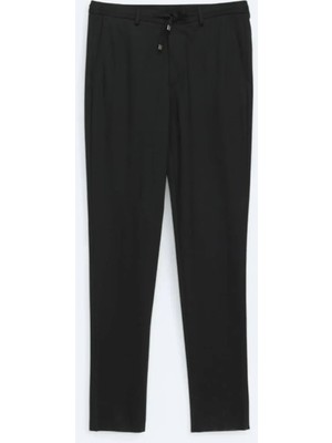 Siyah Düz Modern Fit Örme Takım Elbise