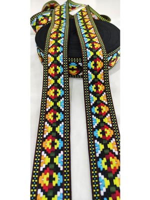 Altay Aksesuar Rengarenk Kilim Desen Etnik Dar Dokuma Şerit
