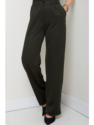 Mihre Çımalı Palazzo Pantolon 1581 - Haki