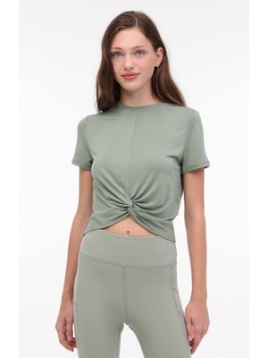 Lumberjack Wl Mona 11BEF001 4fx Pastel Hakı Kadın Kısa Kol T-Shirt