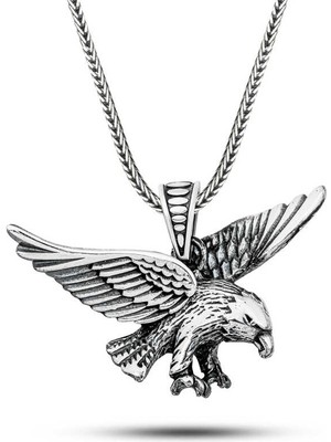 Gümüş Uçan Kartal Erkek Kolye SL12604