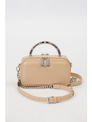 Haki Metal Askı Detay Omuz Çantası