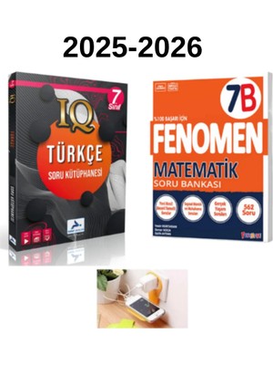 Parafyayınları 7.sınıf Türkçe Sorukütüphanesi ve Fenomenyayınları 7b Matematik Soru Bankası Seti Priz Tutuculu