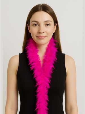 Parti Adresi Otriş Tüy Bride Parti Kostüm Aksesuarı Fuşya 180 cm 