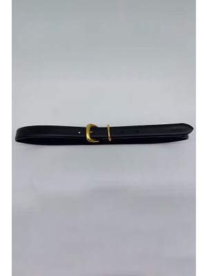 Kadın 25 mm Klasik Metal Tokalı Kemer - Siyah