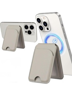 Alstrap iPhone  11 12 13 14 15 16 Uyumlu Katlanabilir Manyetik Pu Deri Kartlık Cüzdan Stand Özellikli