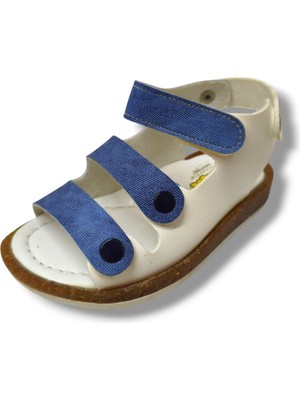 Şiringenç 3049-20 3 Bant Erkek Çocuk Sandalet Beyaz Mavi 21-25
