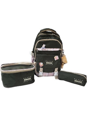 Relaxion 3'lü Set Çocuk Ilkokul Çantası Kalemlikli Beslenme Çantalı Sırt Çantası 1396