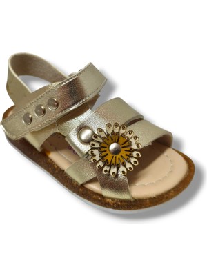 Şirinbebe 3027-20 Yan Çiçekli Cırtlı Kız Çocuk Sandalet 21-25