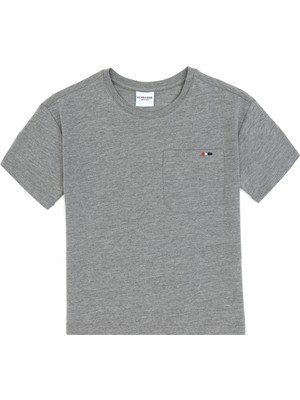 U.s. Polo Assn. Erkek Çocuk Gri Melanj Tişört 50314946-VR086