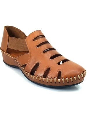 Venüs 18791395 Günlük Hakiki Deri Bayan Sandalet-Taba