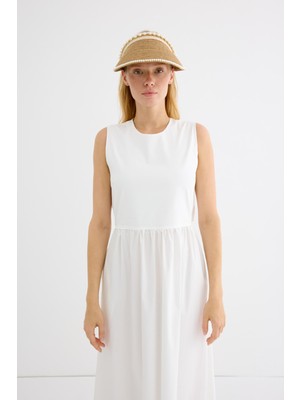 Cosmo Poplin Elbise Beyaz