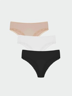 Lcw Dream  Dantel Detaylı Brazilian Külot 3'lü Paket  (W5)