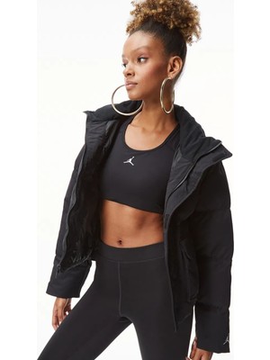 Nike Jordan Flight Oversize Women's Puffer Jacket Kadın Oversize Şişme Mont Siyah