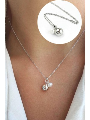 Barok Inci Detaylı 925AYAR Gümüş Italyan Tasarımı Trend Kolye