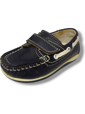 Hoppy Bebe 3073-20 Ön Dikiş Cırtlı Erkek Çocuk Ayakkabı Lacivert Beyaz 21-25