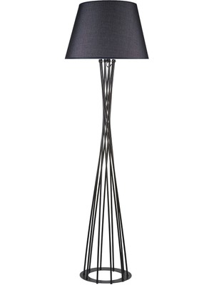 Deniz Modern Lambader Siyah Renk Siyah Abajur Başlıklı Lambader