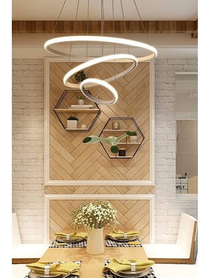 Alex Modern Tasarım Grı Kasa 3 Lü Ledli Avize