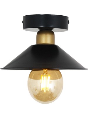 Siyah Retro Rustik Plofonyer Tekli Avize