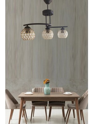 Ilkim 3lü Siyah Kasa Avize