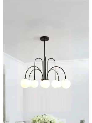 Rachel Modern Kapalı Globe Camlı Sekizli Avize