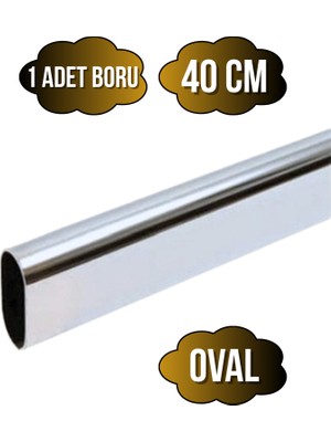 Metal Krom Oval Askı Borusu Mobilya Askı BORUSU(METAL)(KROM)(OVAL)(EN:15MM BOY:30MM)