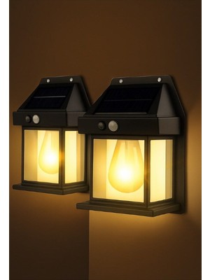 Güneş Enerjili Hareket Sensörlü Bahçe LED 3 Mod'lu Sensörlü 2 Adet Bahçe LED Ampul Büyük Boy 3 Modlu