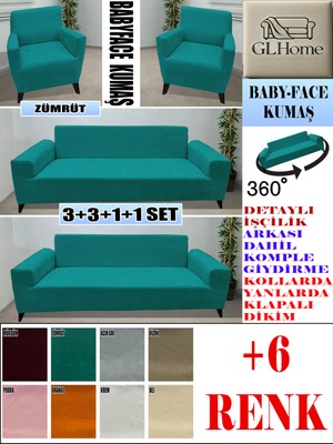 Baby Face Kumaş 3+3+1+1 Komple Giydirme Kanepe&çekyat, Bohem, Porto, Vb. Model Koltuk Kılıfı