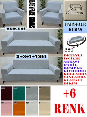 Baby Face Kumaş 3+3+1+1 Komple Giydirme Kanepe&çekyat, Bohem, Porto, Vb. Model Koltuk Kılıfı