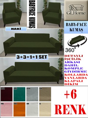 Baby Face Kumaş 3+3+1+1 Komple Giydirme Kanepe&çekyat, Bohem, Porto, Vb. Model Koltuk Kılıfı
