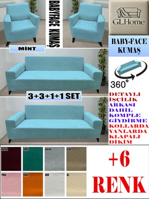 Baby Face Kumaş 3+3+1+1 Komple Giydirme Kanepe&çekyat, Bohem, Porto, Vb. Model Koltuk Kılıfı