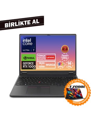 Lenovo Mws P16V G2 U7 155H 24GB 512GB SSD 6 GB RTX1000 16"W11P + 15.6" Touch Monitör 21KXS0ASTX 024