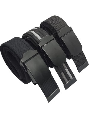 3 Adet Kemer Siyah Erkek Palaska Tarzı